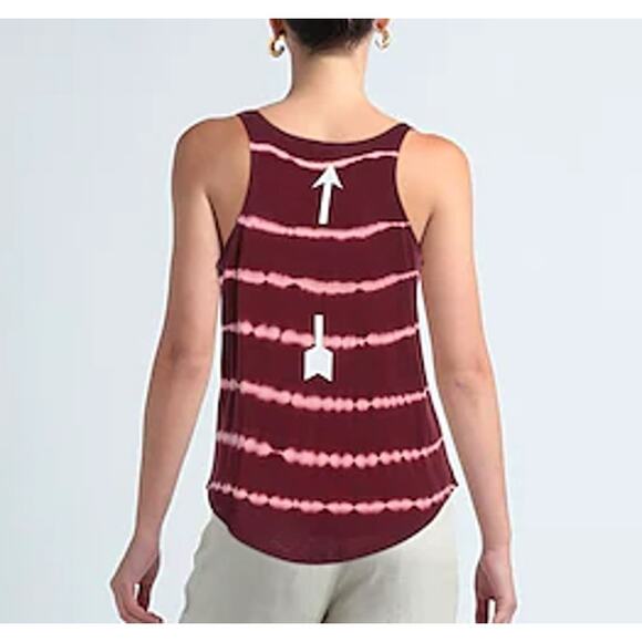 Anthropologie The Upside Burgundy Red Tie Dye Tank Top Arrow S - Picture 2 of 5